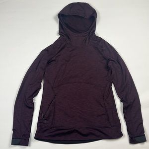 Athleta burgundy/plum striated Stowe hoodie with pockets. size small